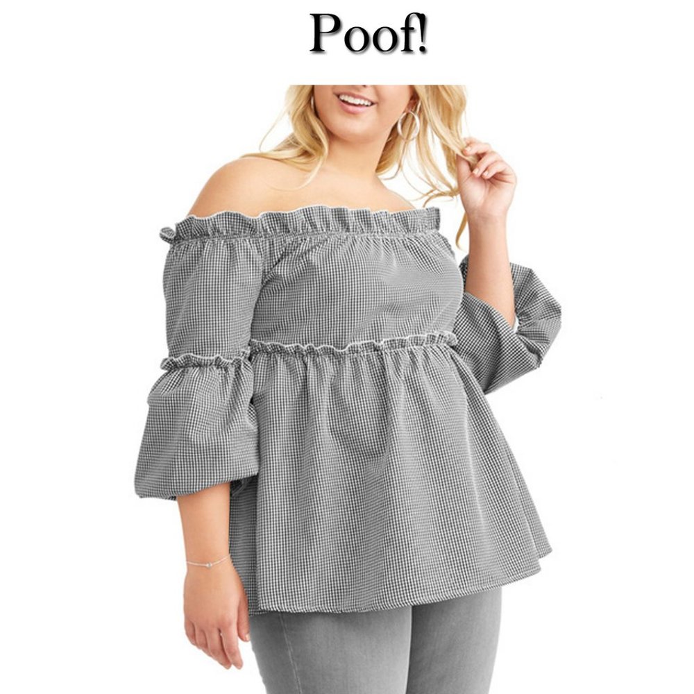 Poof Off Shoulder Ruffle Blouse Plus Size 2X and 3X NWT🤩